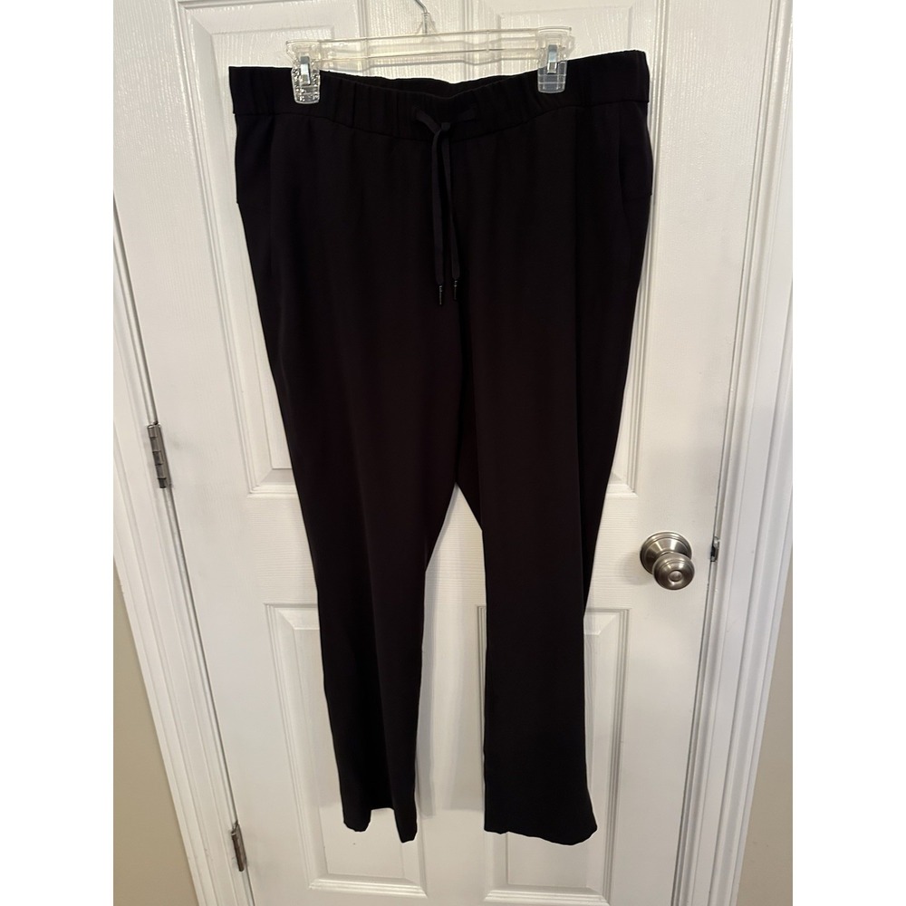 LULULEMON STRETCHY ELASTIC DRAWSTRING WAIST POCKETS PULL ON PANTS SIZE 14